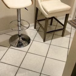 $39 Each - White Stool High Chairs One Adjustable Height Swivel