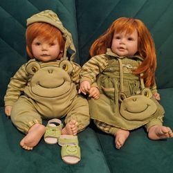 Adora Baby Twin Dolls Froggy Red Hair Green Eyes
