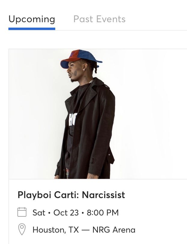 Playboi  Carti: Narcissist Concert Ticket