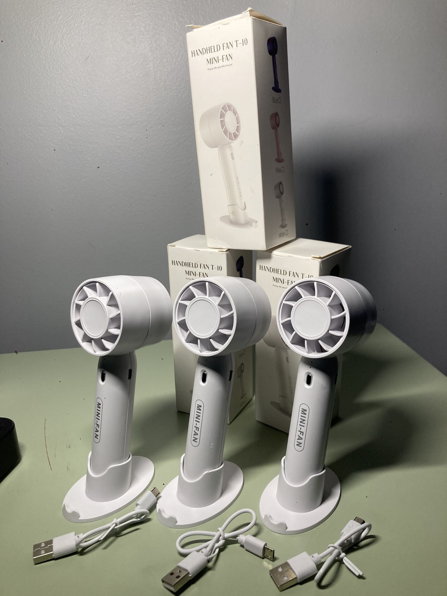 3 portable rechargeable fans