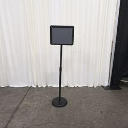 Black Metal Pedestal Sign Stand with Snap Frame