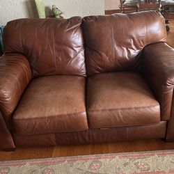 Leather Couch and Loveseat