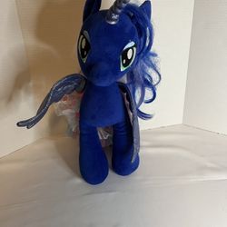 My Little Pony Build-A-Bear Princess Luna Unicorn 16" Plush Toy 2015 Blue