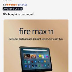 🔥 Amazon Fire Max 11 Tablet – 64GB 🔥
Brand new, still in box (factory sealed).