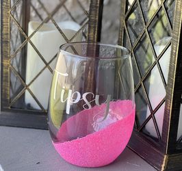 Custom stemless wine glass