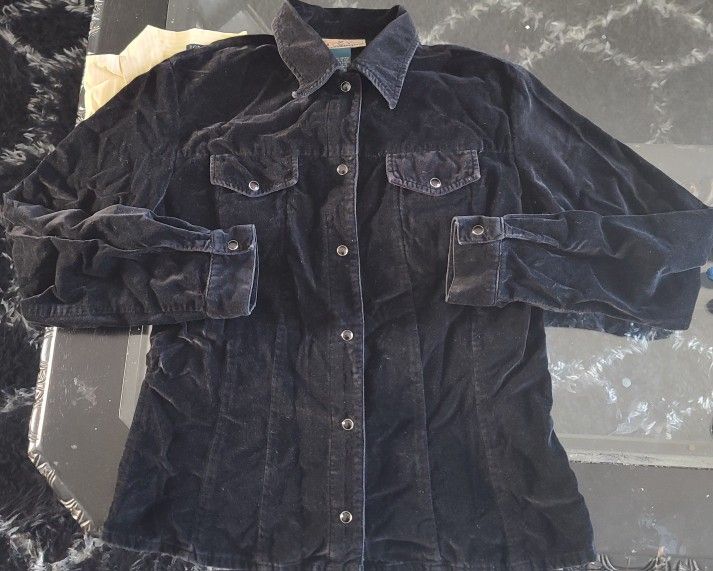 Velvet Button Up Shirt