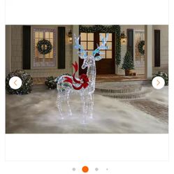 6ft Iridescent Twist Led  Buck Holiday Yard Decoration 