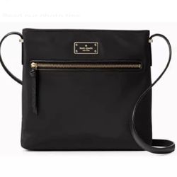 Kate Spade Purse Black Nylon Crossbody Multi Way Festival Boho Preppy Whimsy