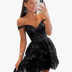 Short Lace Appliques Homecoming Dresses for Teens Corset Prom Dress Puffy Evening Formal Gown 10 US
