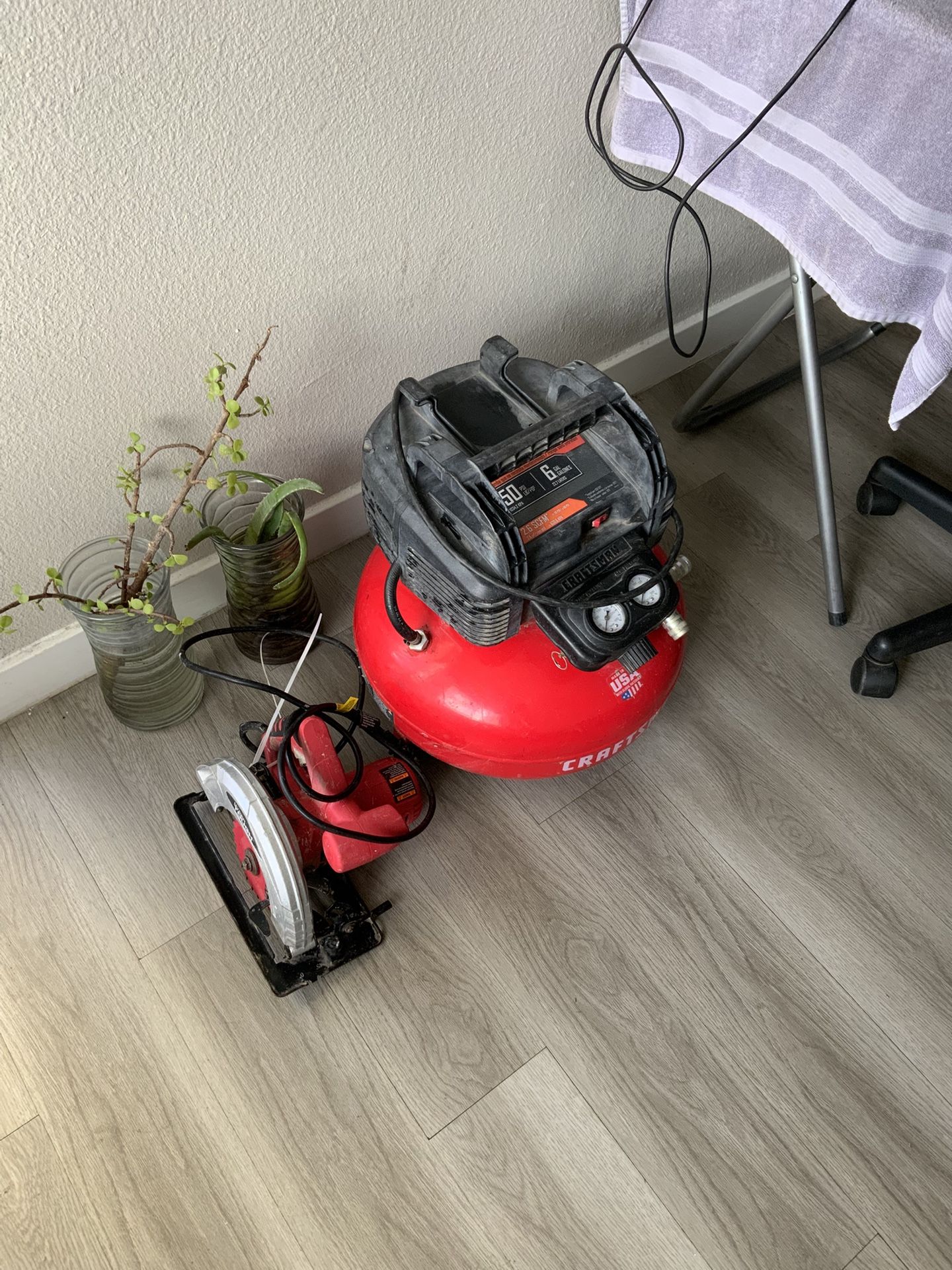 Craftsman Air Compressor + Circular Saw – $70 OBO