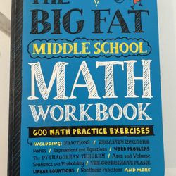 My Big Fat Middle School Math Workbook . Looks New $12