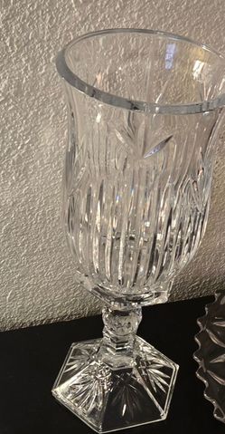 Cut Crystal Footed Goblet Glass