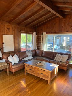 Luxury Brown Leather Couch