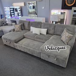✅️✅️4-Piece Convertible Sectional Sleeper Sofa, Chaise Storage, Sofa Storage & USB Port✅️✅️