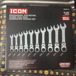 Icon Ratcheting Stubby Flex Head Combination Wrench 