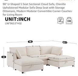 Sectional Sofa with Storage Ottomans
