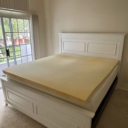 King Bed frame, Mattress And Mattress Topper