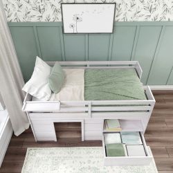 Kids Farmhouse Twin Loft Bed - Max & Lily