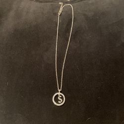Silver Necklace With “S” Diamonds