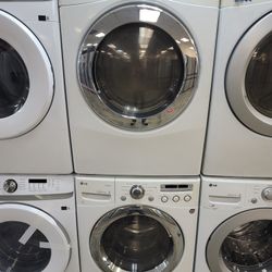 LG Front Loading Washer And Stackable Gas Dryer Set 