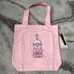 Starbucks Bearista Pink Bear Canvas Tote Bag