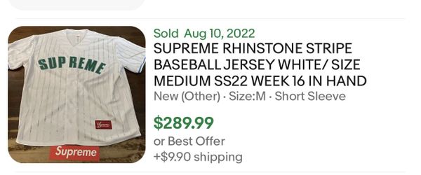 Supreme Rhinestone Baseball Jersey Green Medium for Sale in Garden Grove,  CA - OfferUp