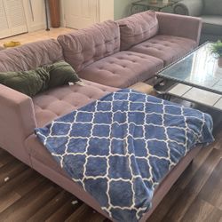 L Shaped Light Purple Couch