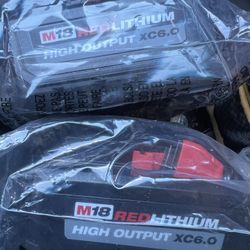 Milwaukee M18 Xc6.0 Batteries 2 