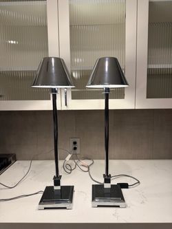 Chrome candlestick lamps