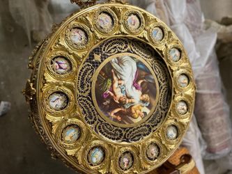 Victorian styles hand paint brass table