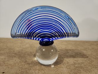 Rare Vintage Signed Czech Glass Iris Pattern