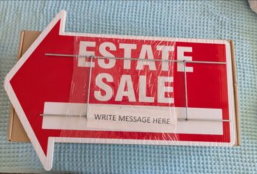 New 15 in. x 21 in. Corrugated Plastic 2-Sided Estate Sale Yard Sign