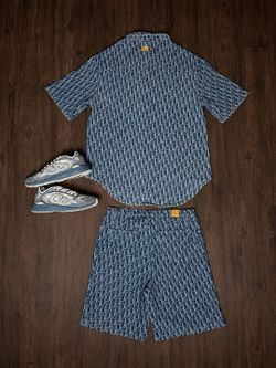 Dior Oblique Short Sleeve Shirt and Shorts Set with B30 Sneakers