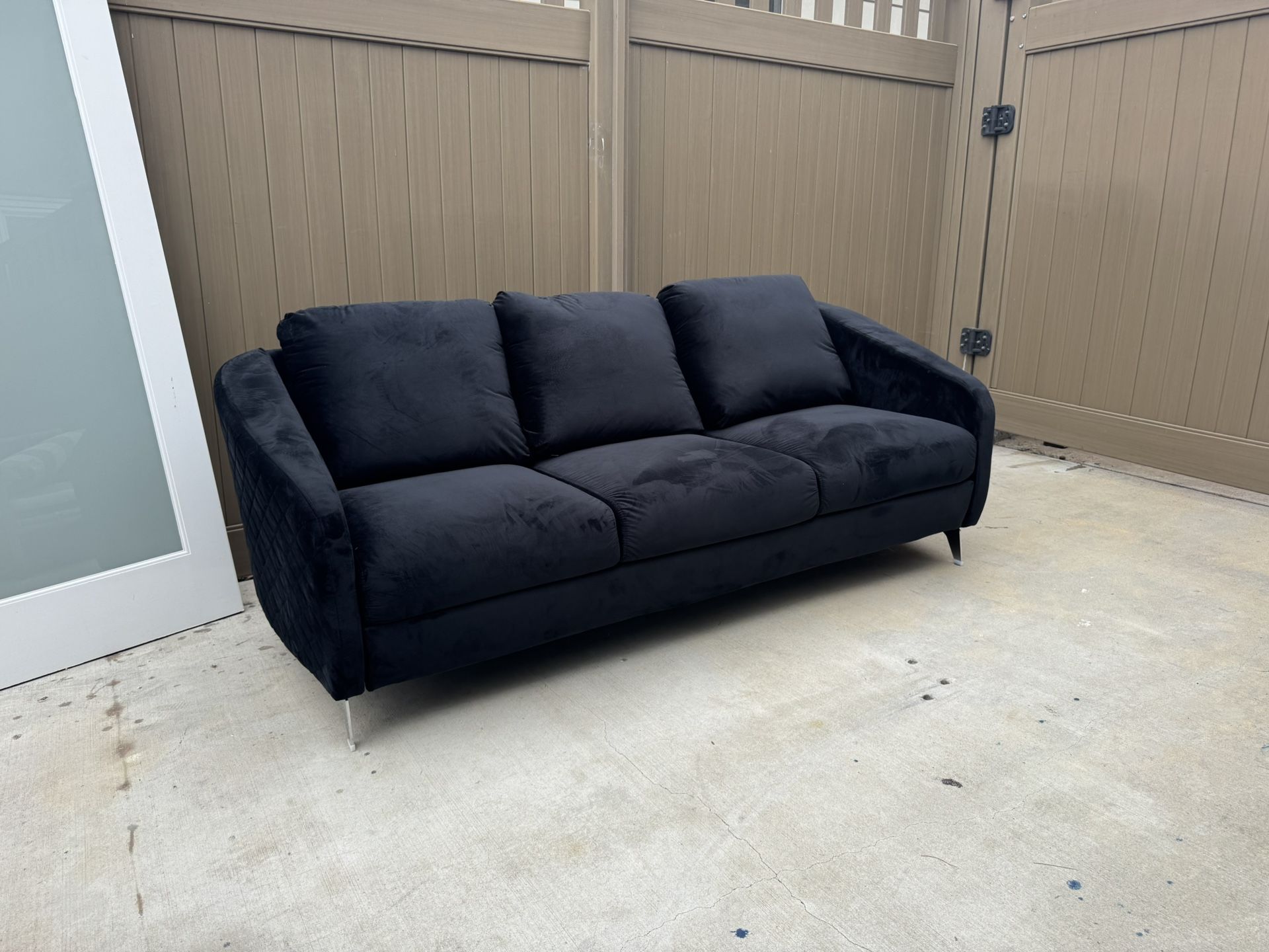 Black Velvety Couch Viveca