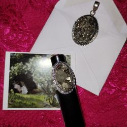 Pyrite Pendant + Ring Set