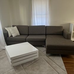 Rockford Tan Sectional Couch (Color: Armani Java)