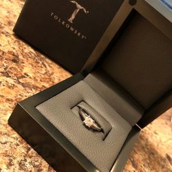 14k white gold tolkowsky ring
