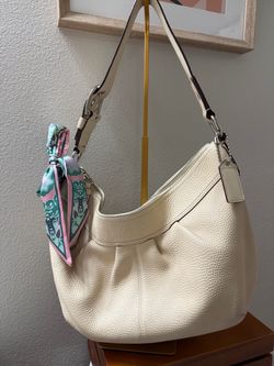 Coach Cream Pebbled Leather Hobo Bag