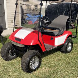 Ezgo 36 Volt Txt Pds 4 Seater  Red And White