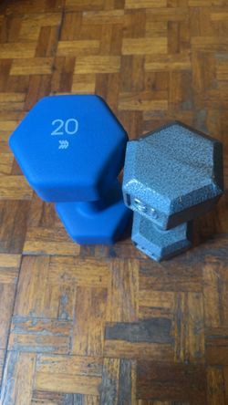 Hex dumbbells 20 lb and 15 lb