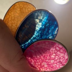 Agate Tear Drop Pendant (See Photos With Light)