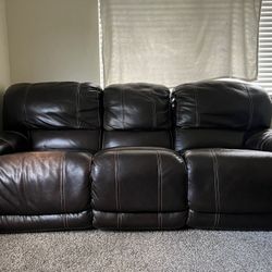 Brown Leather Reclining 2-Set Couches