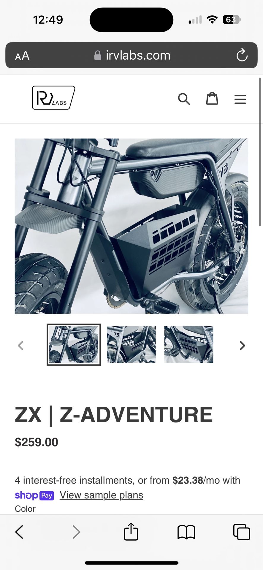 Irvlabs Urban Basket For SUPER73 Zx Z Adventure for Sale in