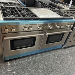 Wolf Stainless Steel 60” Gas Range Stove Double Griddle 6 Burners 