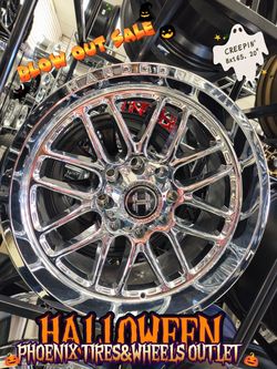 🎃 HALLOWEEN BLOWOUT SALE! 👻 Stand out on the streets with total chrome shine! 20" Hardcore Off-Road deep-lip wheels ready to bolt on! Wheel Size