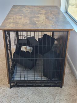 Used wood dog cage