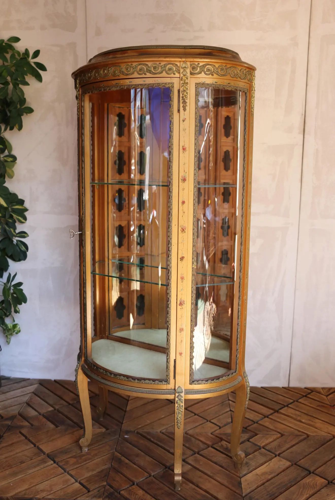 Antique French Style Vitrine Display Cabinet, 1920s