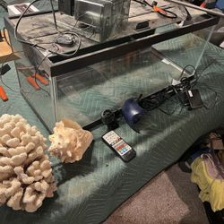 20 Gallon Flat Including Finnex Stingray Light and accessories 