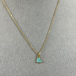 Adjustable necklace gold with mini charm blue heart gold filled 18k daily wear necklace trendy jewelry for everyday use