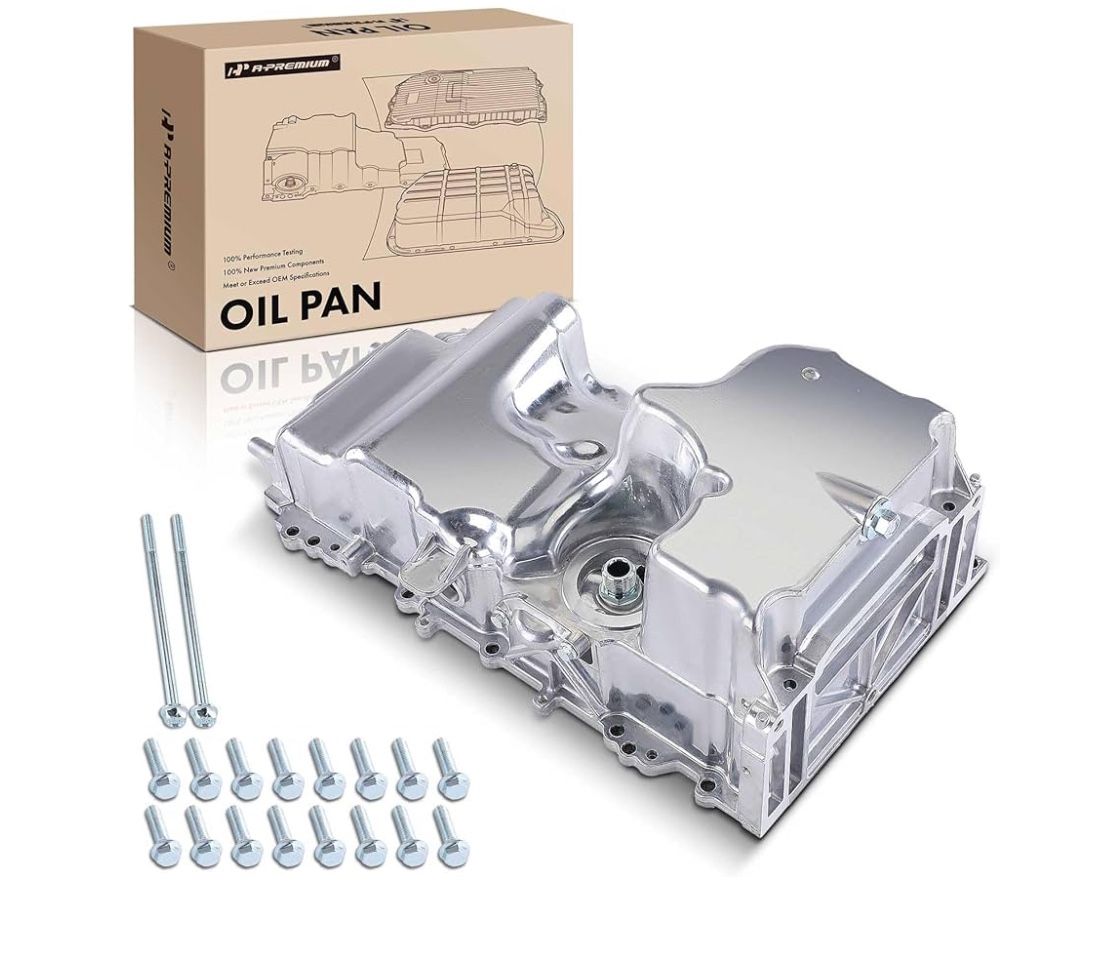 A-Premium Engine Oil Pan Sump with Gasket Compatible with Chevrolet Silverado